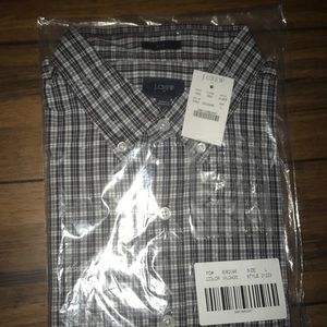Brand new JCrew slim washed plaid dress shirt!